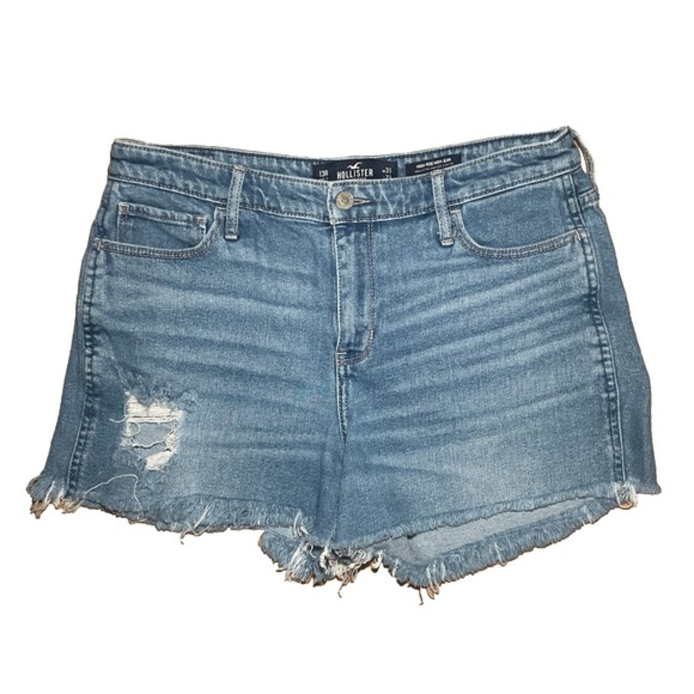 Hollister Women's Distressed High Rise Vintage Stretch Mom Jean Shorts - 13R‎